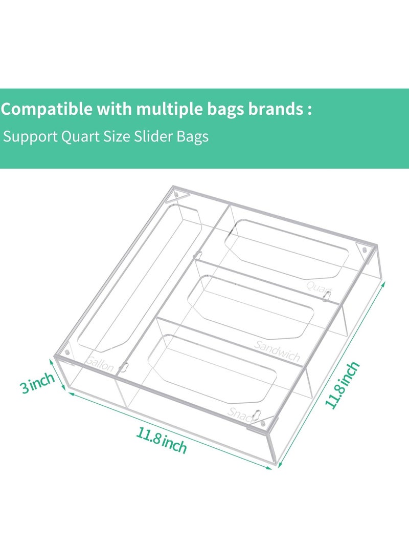 TPGP Bag Storage Organizer, Acrylic Baggie Organizer, Compatible With Gallon, Slide Quart, Sandwich, and Snack Bags (Hexagonal Opening, Clear)  - Image 4