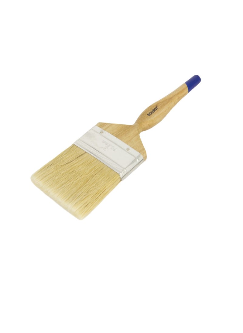 Roll Roy Blue 4 Inch Paint Brush Beige Bristle  - Image 2