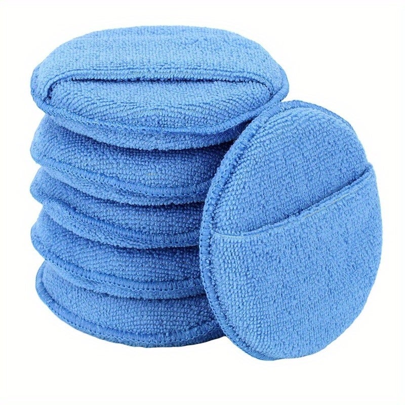 Set of 6 Microfiber Wax Applicator Pads for Cars, 5-Inch Buffing & Polishing Tool