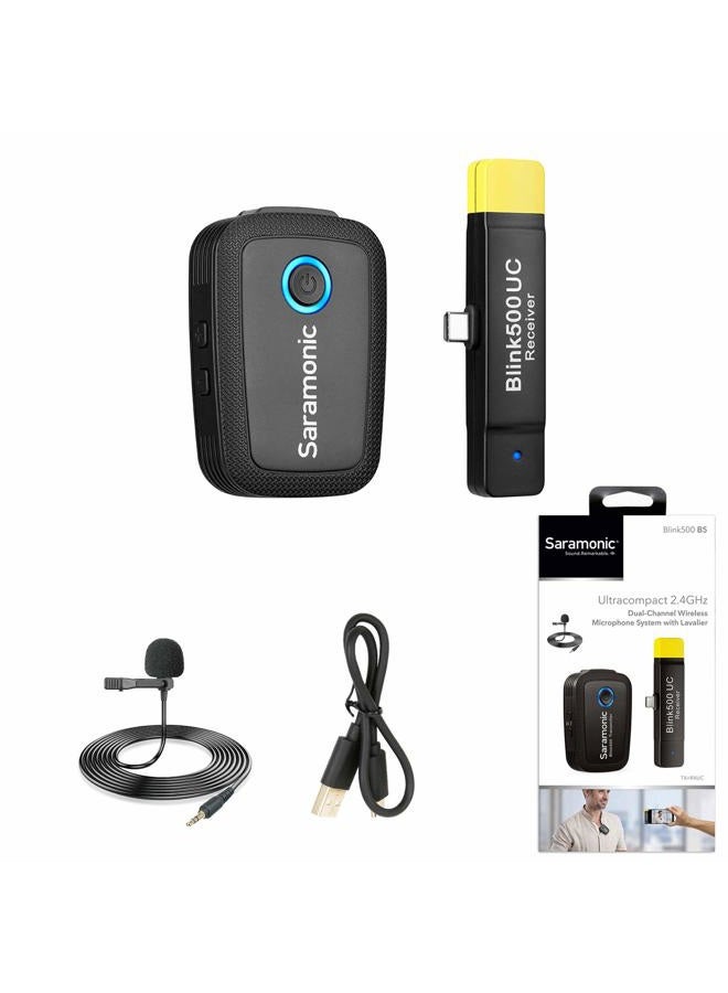 Saramonic نظام ميكروفون لافاليير لاسلكي فائق الصغر 2.4GHz Blink500 B5 مع جهاز استقبال USB-C للتوصيل والتشغيل لأجهزة أندرويد - Image 1