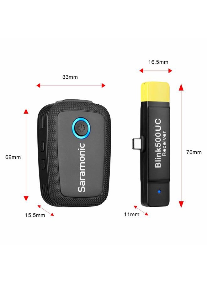 Saramonic نظام ميكروفون لافاليير لاسلكي فائق الصغر 2.4GHz Blink500 B5 مع جهاز استقبال USB-C للتوصيل والتشغيل لأجهزة أندرويد - Image 3