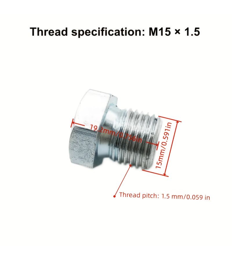 M15x1.5 Hexagonal Aluminum Sealing Plug Carbon Steel Galvanized Hydraulic Oil Plug Drain Screw - Image 5