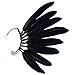 FRESHME Black Faux Feather Ear Cuffs Indian Ethnic Plume Ear Clips Viking Tribal Earrings Bronze Wire Wrapped Fairy Elf Ear Cuffs Wraps Fantasy Jewelry for Unisex Cosplay Costume Dress Accessories - Image 3