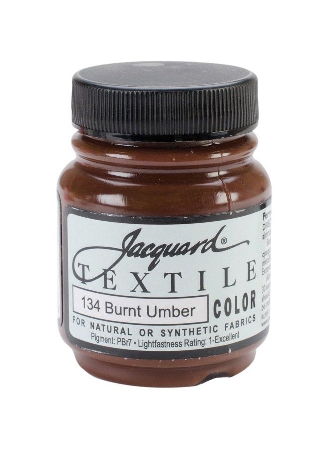 Jacquard Textile Color Burnt Umber- Permanent Fabric Paint for Clothes, Furniture Upholstery, Shoes or Tote Bags – Indoor & Outdoor Fabric Paint – 2.25 Oz Jar, Upholstery Fabric Paint 
