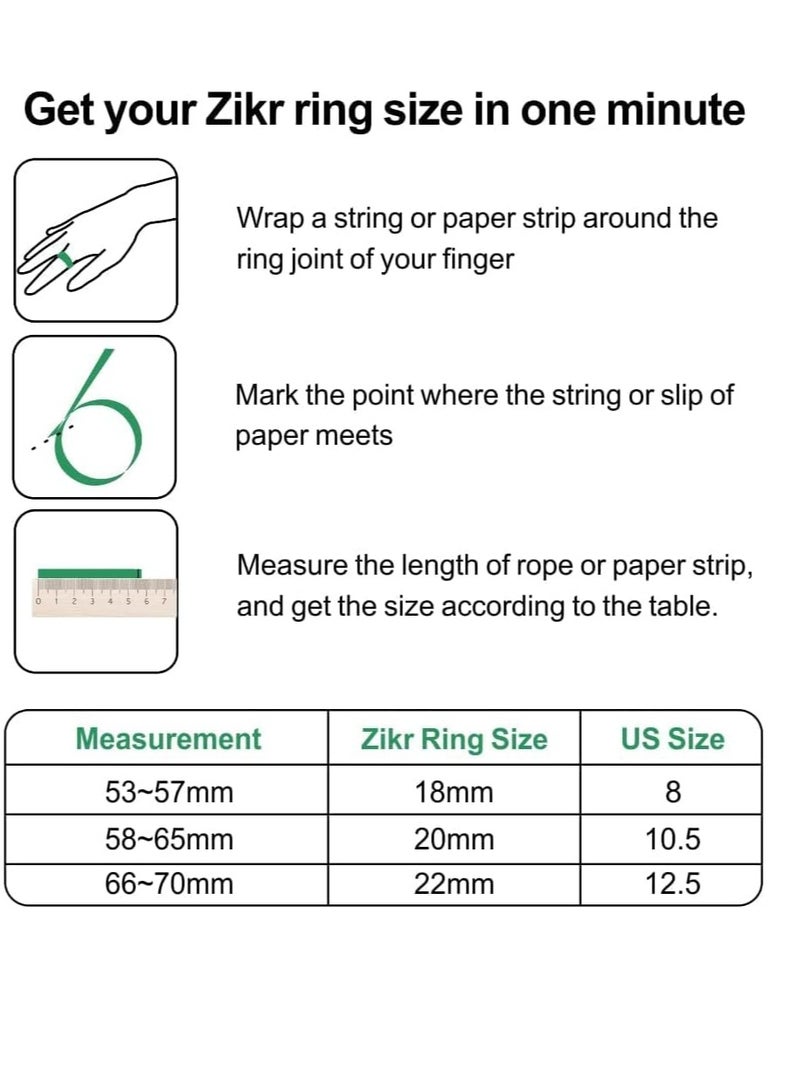 iQIBLA FOCUS iQIBLA Smart Zikr Ring Lite Green 20MM - Image 5