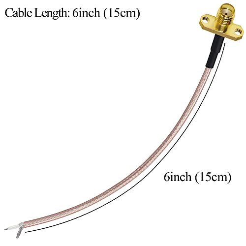 TUOLNK SMA Flange to PCB Solder Pigtail SMA Female 2 Hole Panel Mount to PCB Welding WiFi Antenna Extension RG316 6inch(15cm) Soldering Coaxial Coax Cable 2 Pack - Image 4