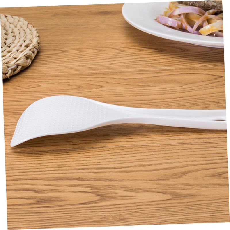 2 Pieces White Rice Serving Spoons Compact Kitchenware for Cooking and Mixing - Image 3