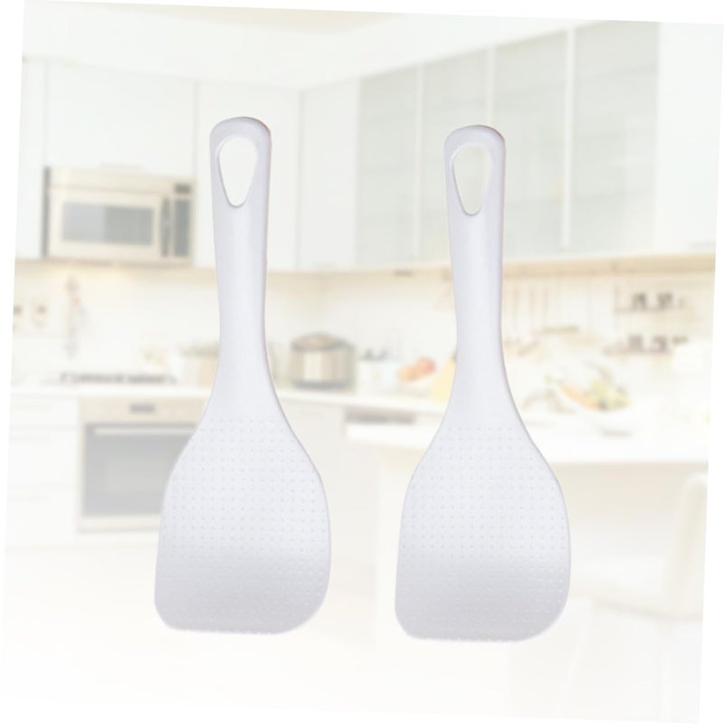 2 Pieces White Rice Serving Spoons Compact Kitchenware for Cooking and Mixing - Image 5