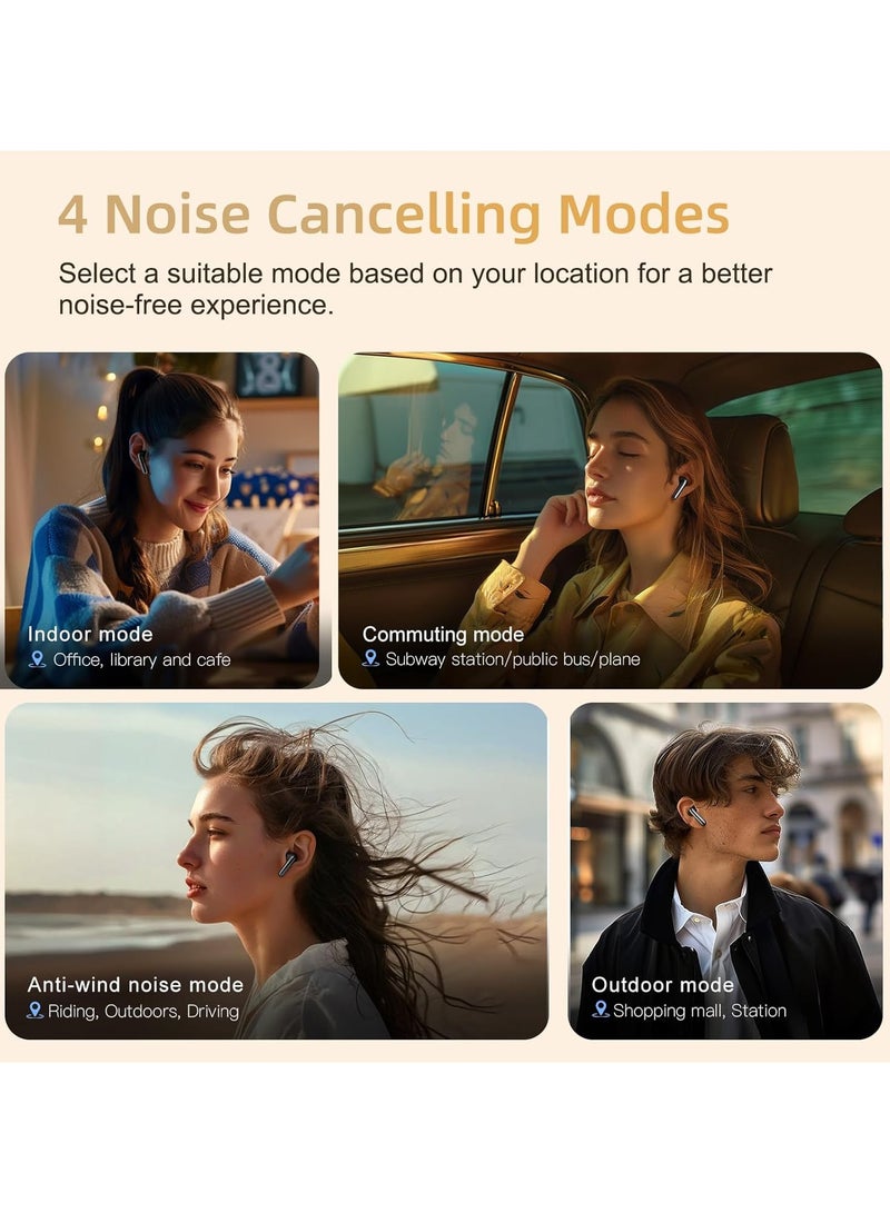 REBENUO MeloBuds Pro Adaptive Hybrid Active Noise Cancelling Wireless Earbuds Reduce Noise by Up to 99% Bluetooth 5.3 Wireless LDAC Hi-Res Audio 34H Playtime Comfortable Fit Custom EQ via App - Image 5