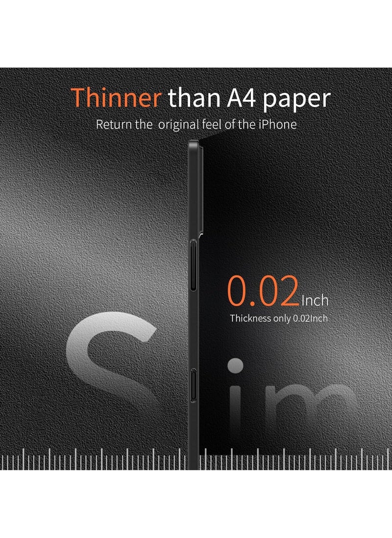 TIGER Dataroad for iPhone 16 Pro Max Slim Case, 0.2mm Fit [Paper-Thin] Lightweight Matte Finish PP Back Protection, Anti-Fingerprint & Yellowing, Compatible with iPhone 16 Pro Max 6.9-Inch - Black - Image 2