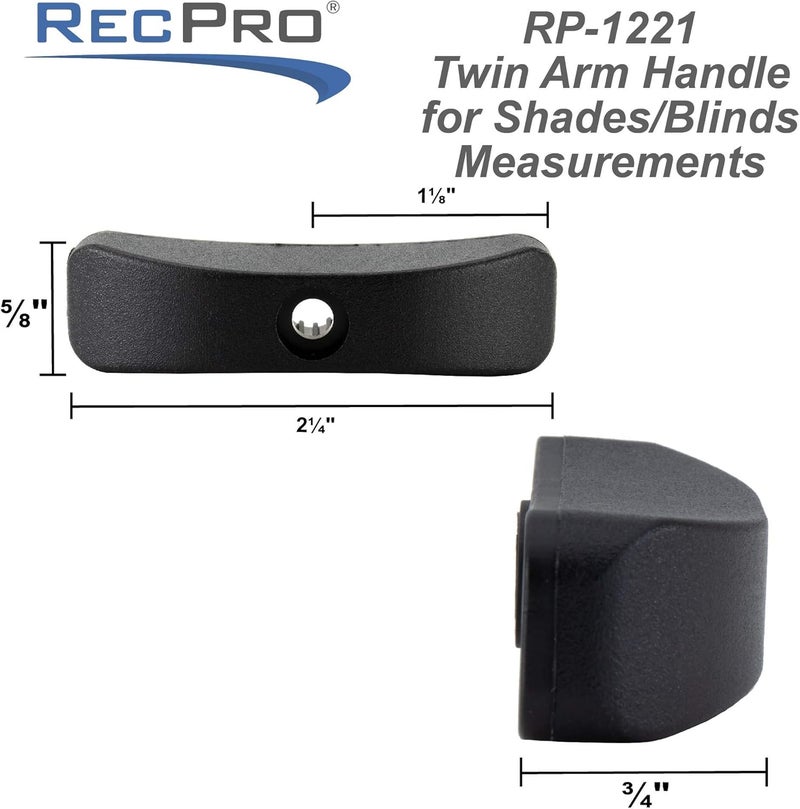 RecPro RV Window Crank Handle | Tee-Style Knob | Black Plastic (2-Pack) - Image 4