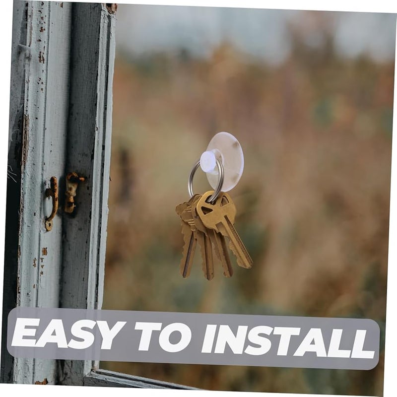 خطافات شفافة قابلة لإعادة الاستخدام بقوة امتصاص قوية 100 قطعة للتعليق على الطاولات الزجاجية للمفاتيح والأضواء - Image 5