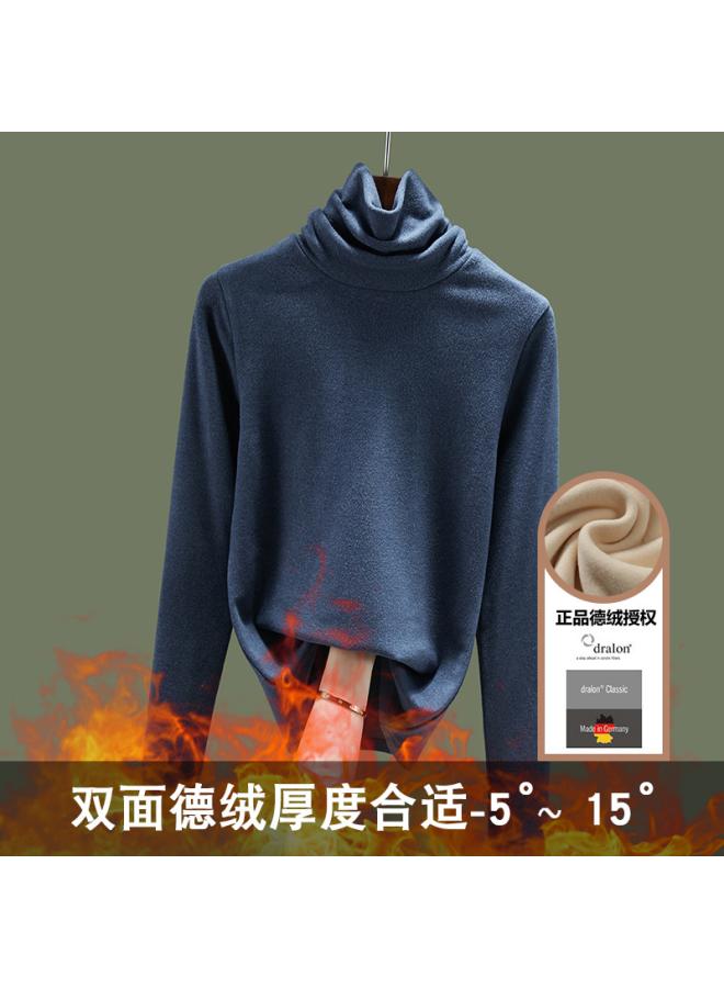 Bottoming Shirt Women's Pile Collar Autumn And Winter Long-sleeved Women's T-shirt Double-sided Fleece-lined Fleece Warm Top