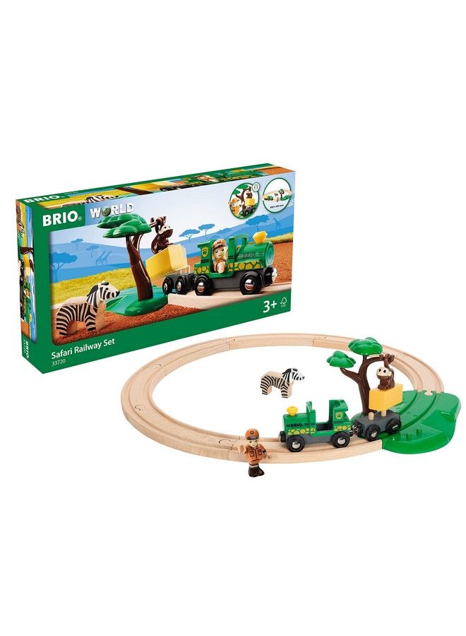 Brio مجموعة سكة حديد سفاري العالمية 33720؛ لعبة قطار مكونة من 17 قطعة مع ملحقات ومسارات خشبية للأطفال من سن 3 سنوات وما فوق - Image 2