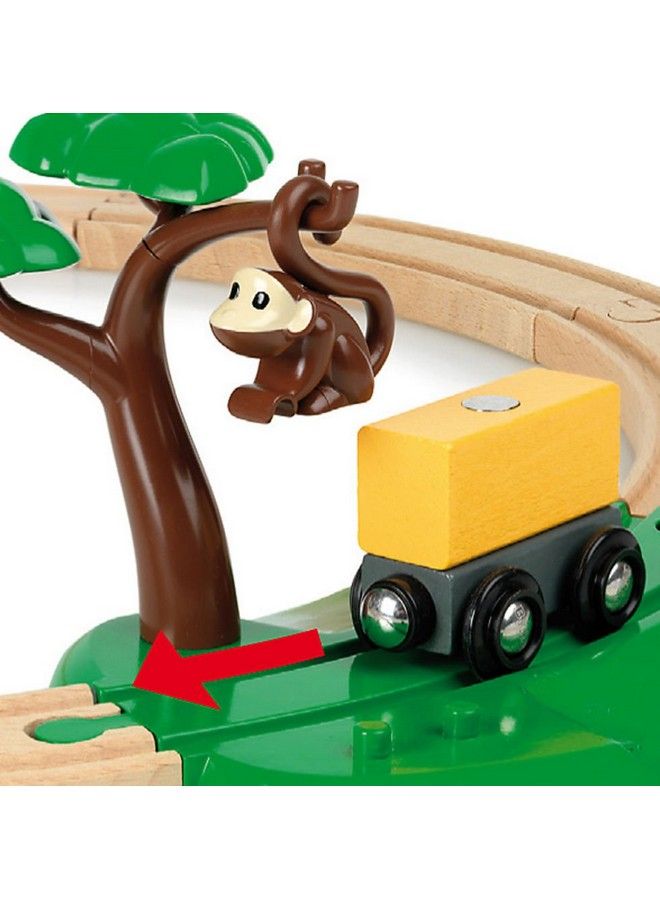 Brio مجموعة سكة حديد سفاري العالمية 33720؛ لعبة قطار مكونة من 17 قطعة مع ملحقات ومسارات خشبية للأطفال من سن 3 سنوات وما فوق - Image 4