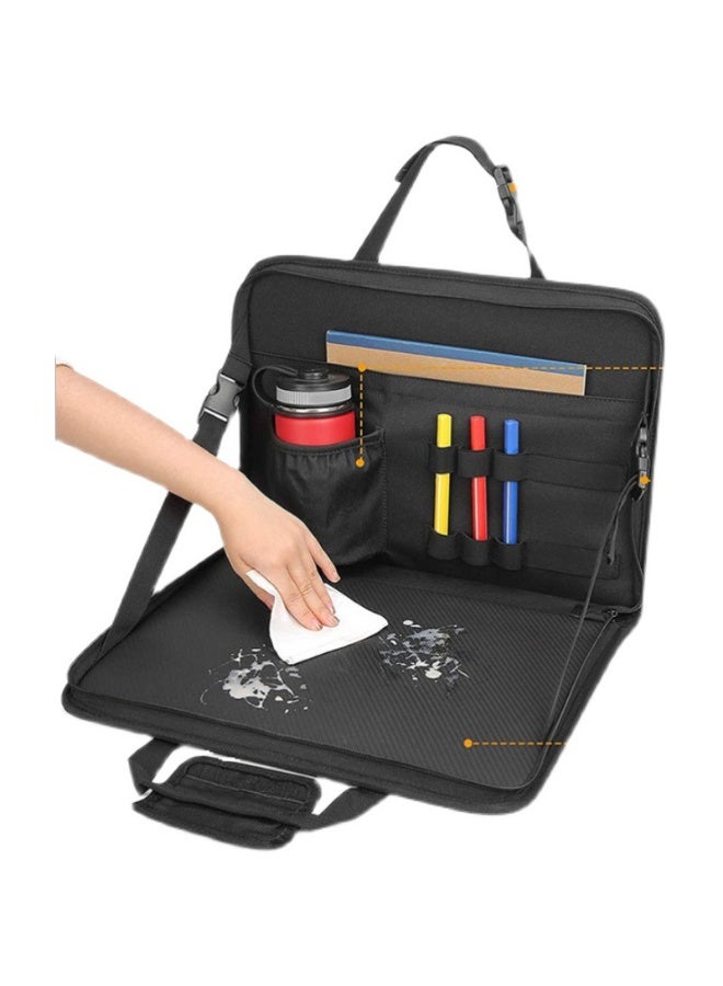 Halamodo Steering Wheel Eating Tray Upgraded(16.1 * 10 inch), Car Back Seat Laptop Desk, Multifunctional Car Office Bag, Car Work Table for Writing, Car Organizer for Kids, Commuters, Family - Image 4