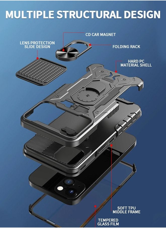 GROIC - Cover for iPhone 14 Plus IPhone 14 MAX 6.7 Inch Case 360° Full Body Protection Silicone Bumper  with Kickstand and Dual Layer Built-in Tempered Glass Screen Protector Shell - Image 1