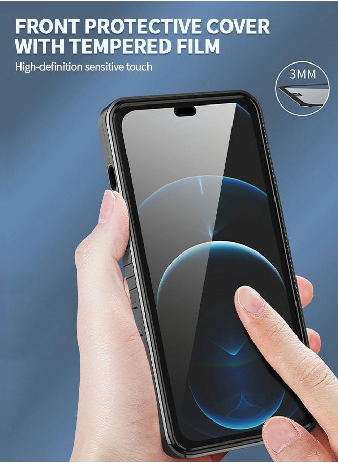 GROIC - Cover for iPhone 14 Plus IPhone 14 MAX 6.7 Inch Case 360° Full Body Protection Silicone Bumper  with Kickstand and Dual Layer Built-in Tempered Glass Screen Protector Shell - Image 1