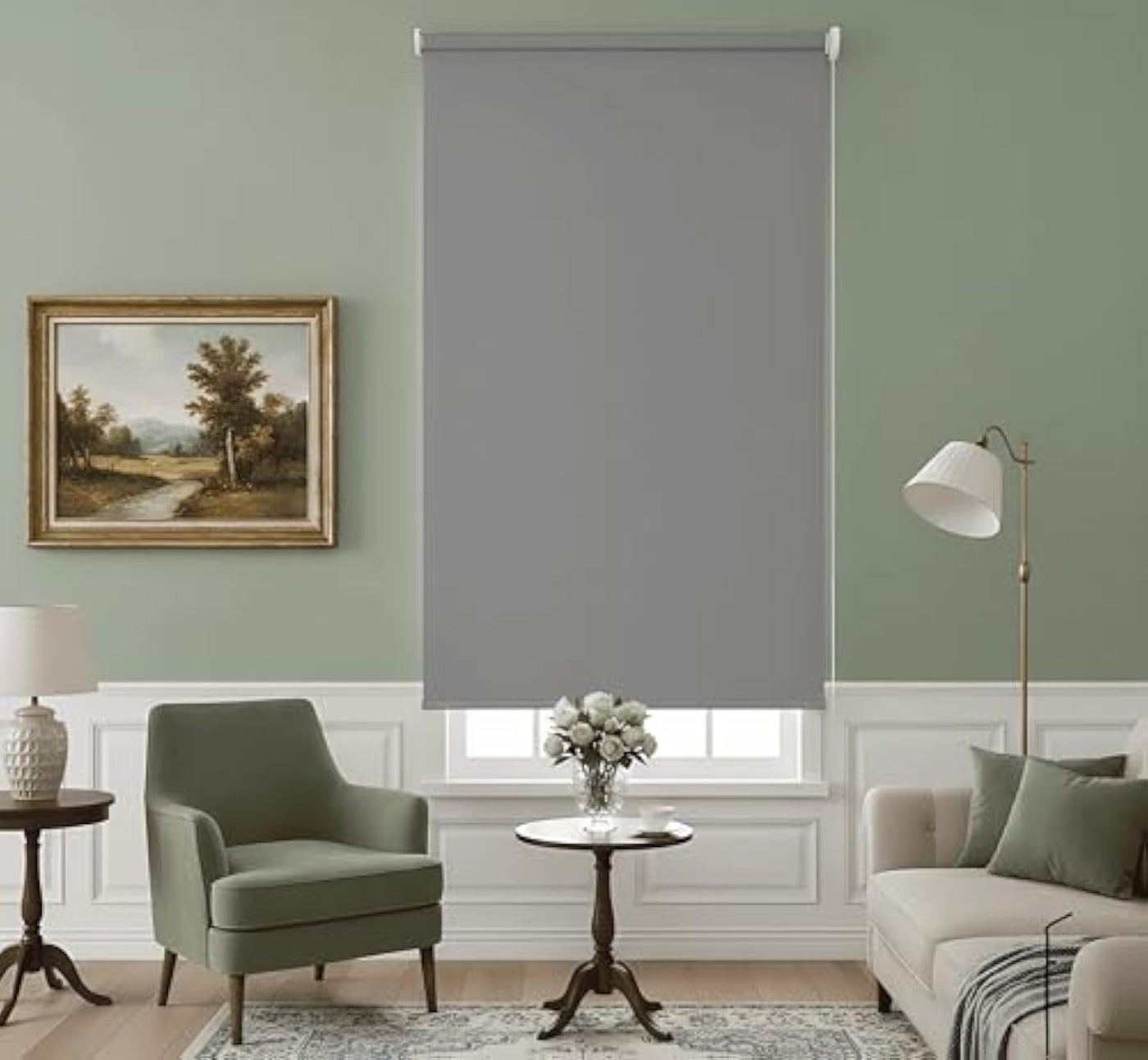 Rotating Blackout Curtains for 100% Light Blocking, Window Curtain in Multiple Sizes and Colors (Light Gray, 2m Width x 2m Height)
