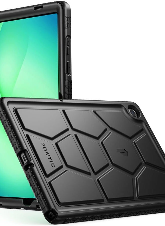 POETIC TurtleSkin Samsung Galaxy Tab A11 Plus Case + 11 Inch (2025), Heavy Duty Shockproof and Kid Friendly Silicone Case with Drop Protection - Black - Image 1