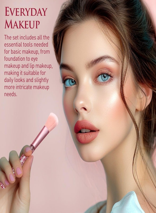 Zoolinn 7PCS Pink Unicorn Makeup Brushes Set, Kit for Blush, Lip, Foundation, Eyebrow, Loose Powder, Eye Shadow and Fan Brushes with Glitter, Creative Gift - Image 5