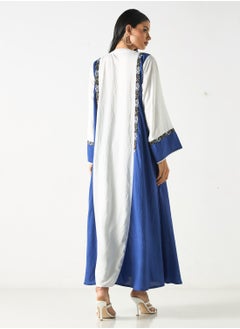 هدية المدينة  عباية مطرزة باللونين مع الحجاب  - Image 4