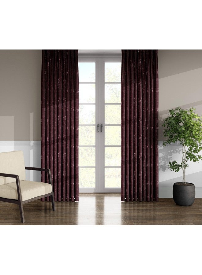 SHADES OF HOME - 7 Feet Long Premium Cotton Blend Room Darkening Eyelet Curtains, Texture - Maroon, Pack of 2 - Image 2