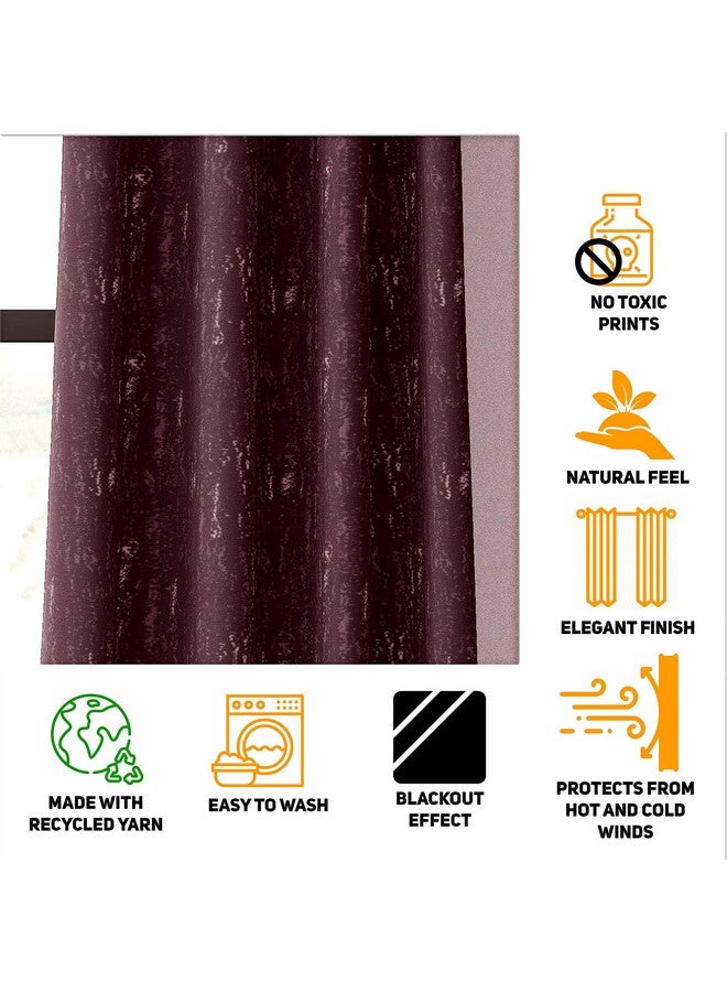 SHADES OF HOME - 7 Feet Long Premium Cotton Blend Room Darkening Eyelet Curtains, Texture - Maroon, Pack of 2 - Image 4