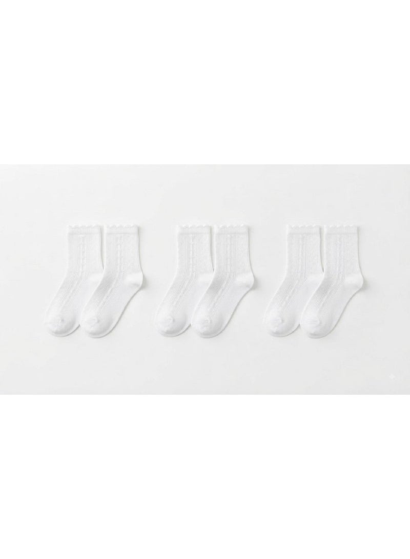 Tropical Girl's White ankle socks (pack of 3 ) - Image 1