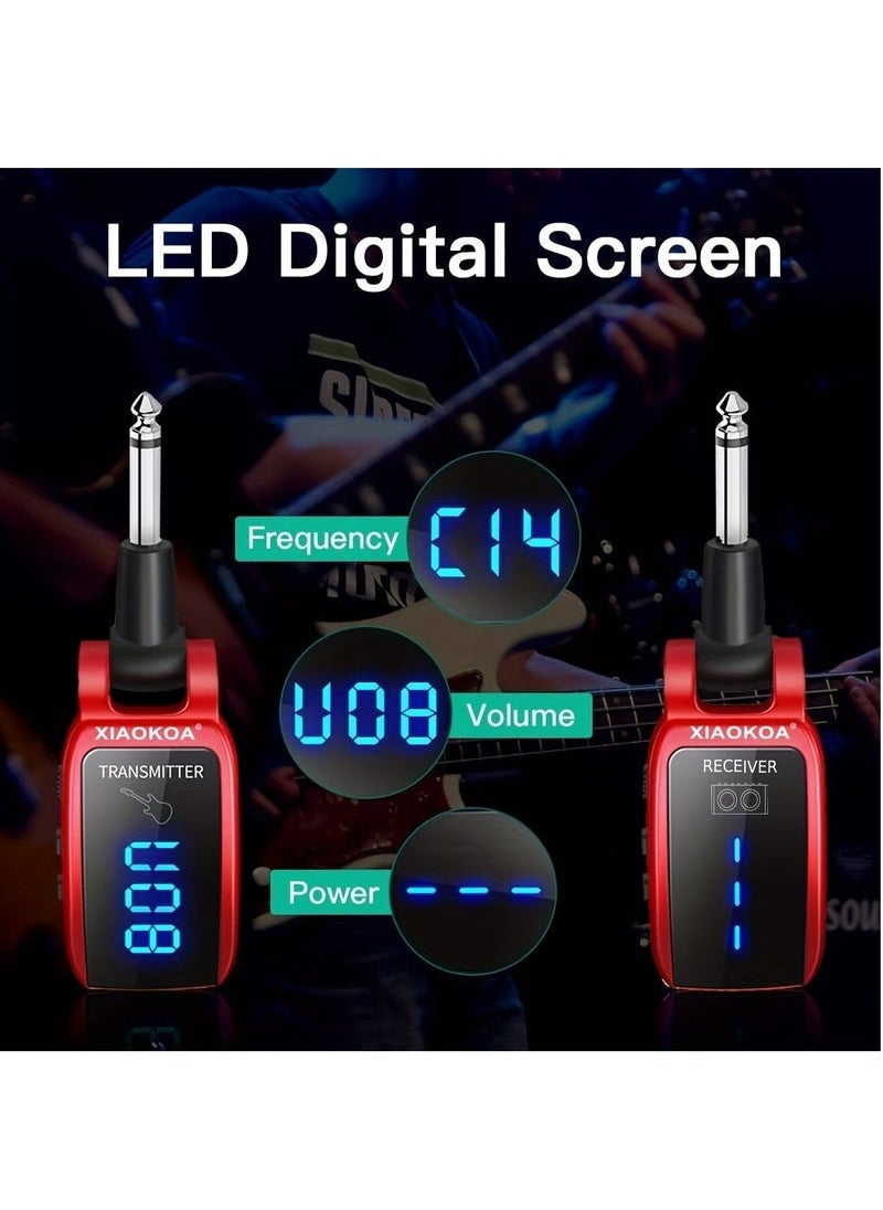 Generic Pick Up Wireless Guitar System Rechargeable Guitar Transmitter Receiver Set Electric Guitar Bass Pick Up (Black)  - Image 5