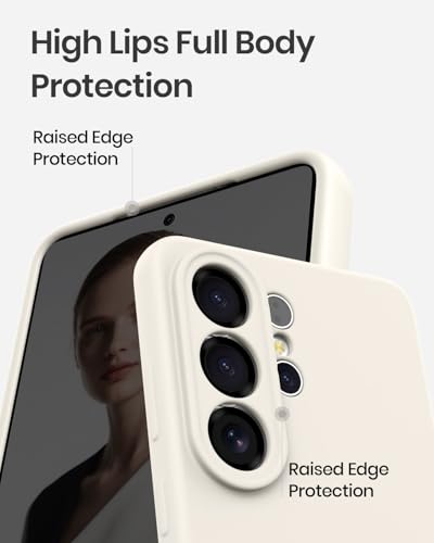 CUZMIGO for Samsung Galaxy S26 Ultra Case, Soft Liquid Silicone Slim Phone Cover with Raised Camera Lens Protection, Anti-Scratch Microfiber Lining & Smooth Grip, Off White - Image 4