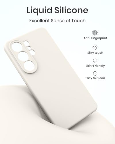 CUZMIGO for Samsung Galaxy S26 Ultra Case, Soft Liquid Silicone Slim Phone Cover with Raised Camera Lens Protection, Anti-Scratch Microfiber Lining & Smooth Grip, Off White - Image 2
