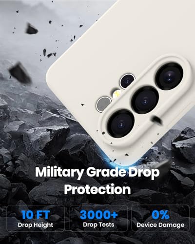CUZMIGO for Samsung Galaxy S26 Ultra Case, Soft Liquid Silicone Slim Phone Cover with Raised Camera Lens Protection, Anti-Scratch Microfiber Lining & Smooth Grip, Off White - Image 5