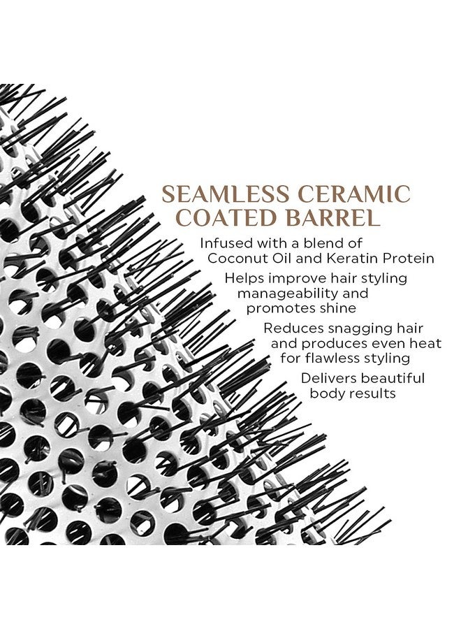 Cricket Ultra Smooth Coconut 2” Thermal Ceramic Barrel Hair Brush Antistatic Heatresistant Hairbrush For Blow Drying Curling And Styling All Hair Type White - Image 5