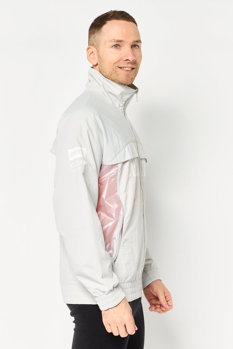 PUMA جاكيت رياضي طويل الأكمام للرجال من بلاجر x بوما، رمادي فاتح - Image 3