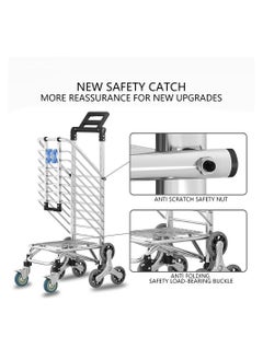 Cool Baby Folding Shopping Cart Trolley Bag Portable Grocery Utility Lightweight Stair Climbing Cart with 8 Wheels and Waterproof Canvas Bag  - Image 3