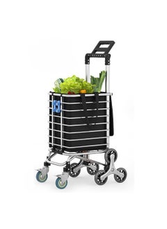 Cool Baby Folding Shopping Cart Trolley Bag Portable Grocery Utility Lightweight Stair Climbing Cart with 8 Wheels and Waterproof Canvas Bag  - Image 1