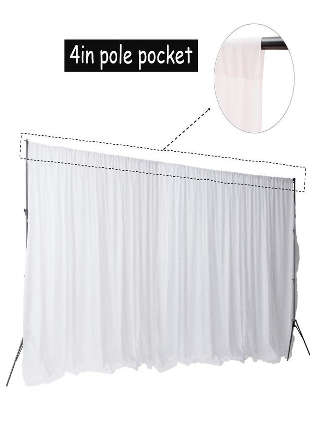 King Mills Two Layers Backdrop Made with One Piece Chiffon Tulle & Polyester. Use as Extra Wide Blackout Curtains, Stage Curtains or Garage Divider Curtain. White, 20x8FT - Image 4