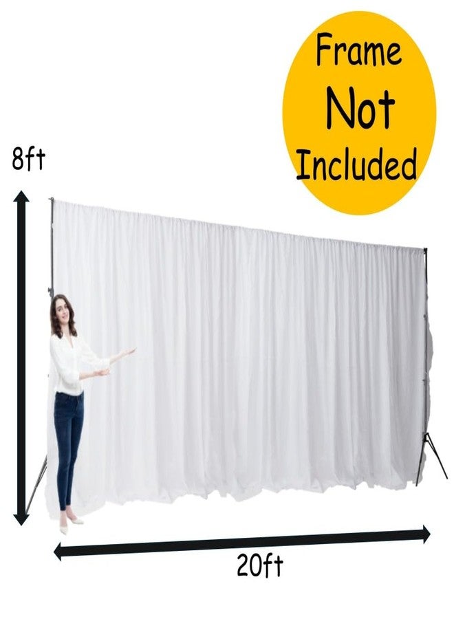 King Mills Two Layers Backdrop Made with One Piece Chiffon Tulle & Polyester. Use as Extra Wide Blackout Curtains, Stage Curtains or Garage Divider Curtain. White, 20x8FT - Image 2