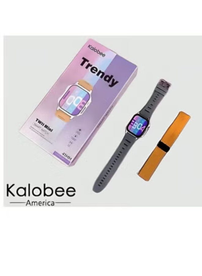 Smart Watch TW11 Mini AMOLED Display | Touch Screen | Wireless Charging | Fitness & Health Tracking | Heart Rate & Sleep Monitoring | Lightweight Smartwatch with 2 Interchangeable Straps – Multicolour