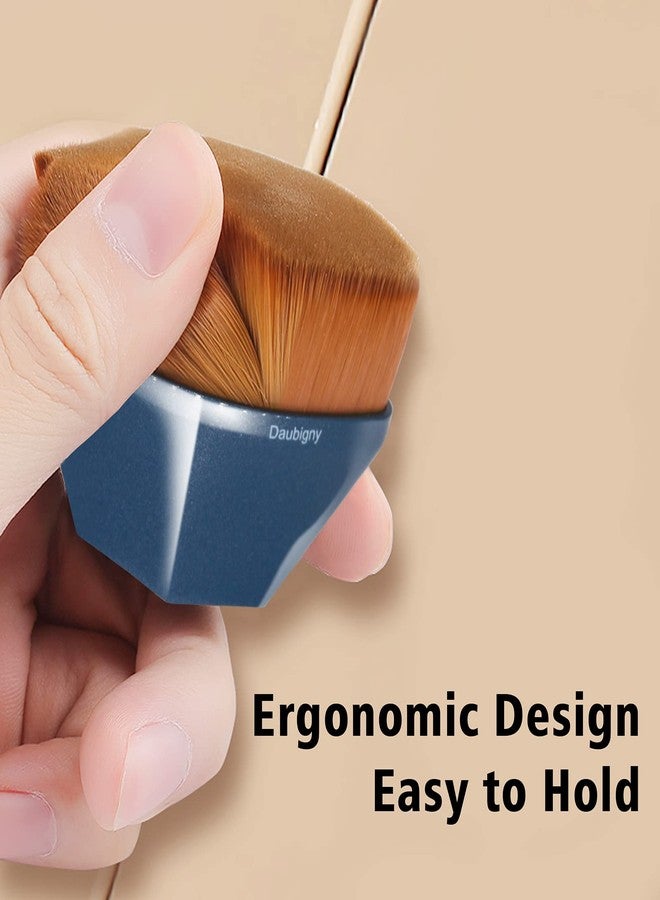 Daubigny Perfect Makeup Brush for Face Blush Foundation Brush for Blending Liquid, Cream or Flawless Powder Cosmetics with Protective Case (Blue) - Image 5