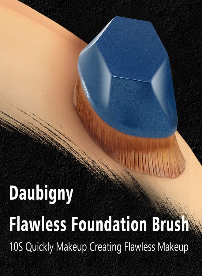 Daubigny Perfect Makeup Brush for Face Blush Foundation Brush for Blending Liquid, Cream or Flawless Powder Cosmetics with Protective Case (Blue) - Image 3