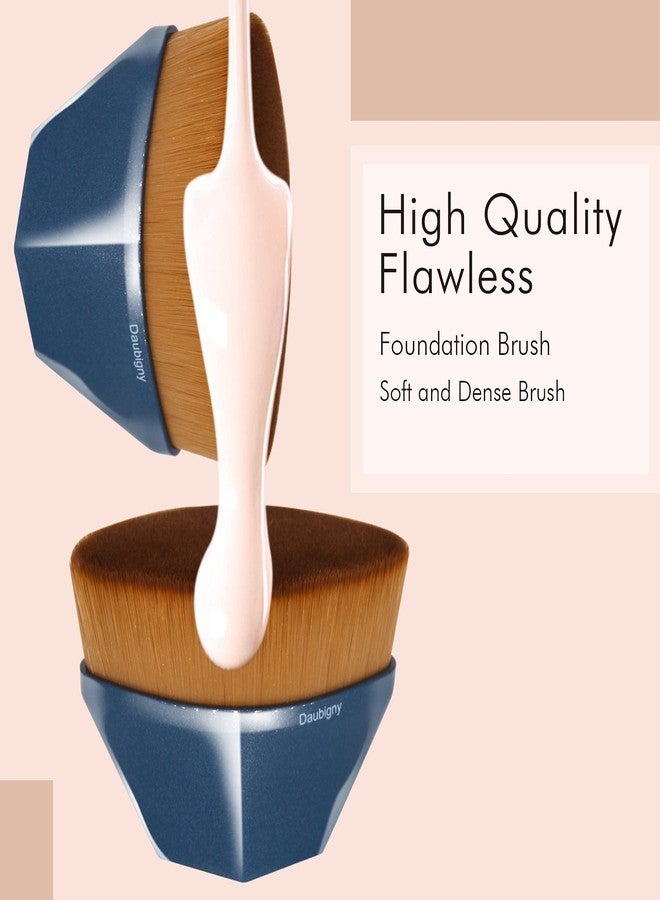 Daubigny Perfect Makeup Brush for Face Blush Foundation Brush for Blending Liquid, Cream or Flawless Powder Cosmetics with Protective Case (Blue) - Image 4