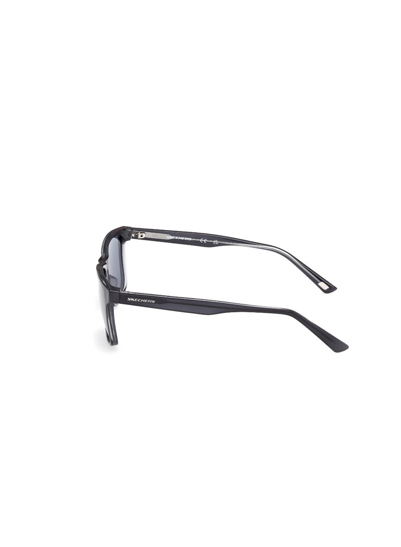 SKECHERS FULL RIM MALE RECTANGULAR BLACK INJECTED SUNGLASSES - Image 2