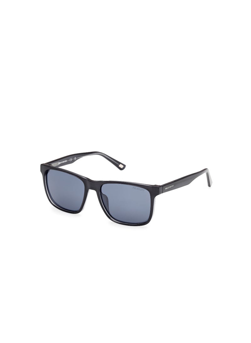 SKECHERS FULL RIM MALE RECTANGULAR BLACK INJECTED SUNGLASSES - Image 1