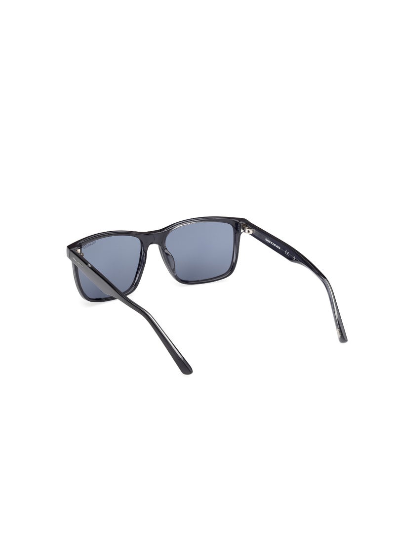 SKECHERS FULL RIM MALE RECTANGULAR BLACK INJECTED SUNGLASSES - Image 3