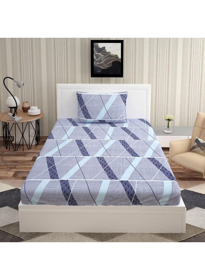 Urban Magic Geometric Printed Blue Single Bedsheet with 1 Pillow Cover - pzsku/Z5DCC48DEC620ED1F9ACDZ/45/_/1737536969/947b3db7-f14e-4967-a11f-54acaa97421b