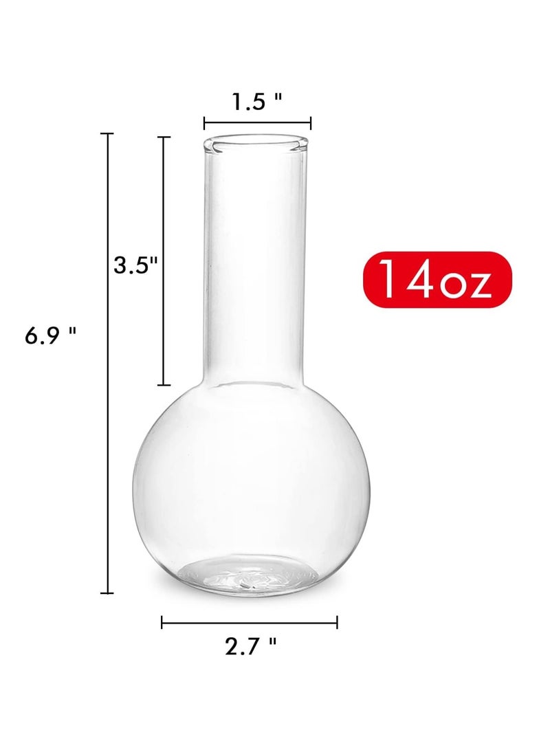 Zikra Cocktail Glass Set Creative Tube Cocktail Glass Set of 14oz Distilling Flask Clear Glass for Cocktail Martini Tequila Margarita for Party Home Bar or Gift - Image 5