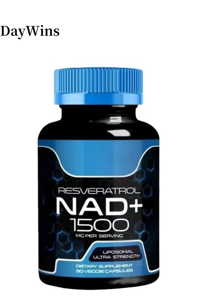 فوز اليوم NAD Supplement, 1500 مجم - مكمل غذائي شحمي NAD مع ريسفيراترول، NAD Plus Boosting - دعم الصحة الخلوية والقدرة على التحمل والشيخوخة الصحية - كبسولات فائقة القوة، 90 كبسولة - Image 1