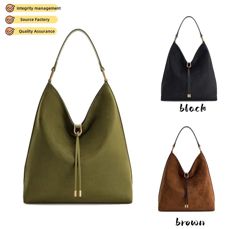 Jwpei Tote Bag New Suede Hobo Women'S Bag Aria2025 Large Capacity Lazy Shoulder Armpit Bag - Image 2